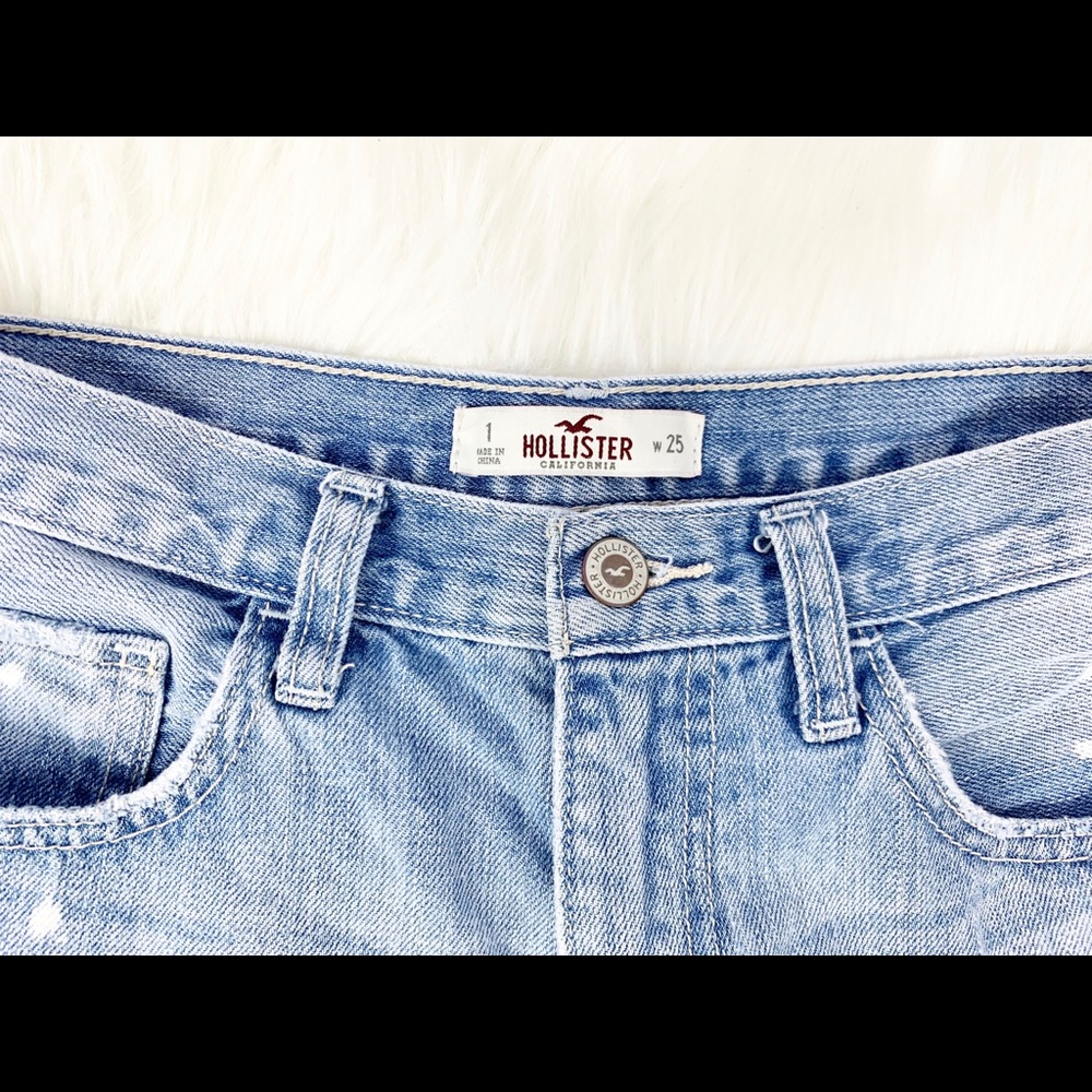 Hollister Cut Off Jean Shorts Distressed Bleached - Picture 2 of 7